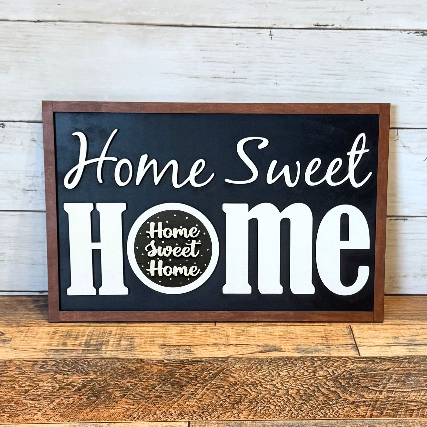 Home Sweet Home Framed Sign & Farmhouse Rounds