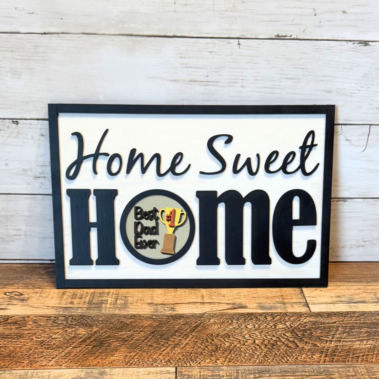 Home Sweet Home Framed Sign & Dad Rounds