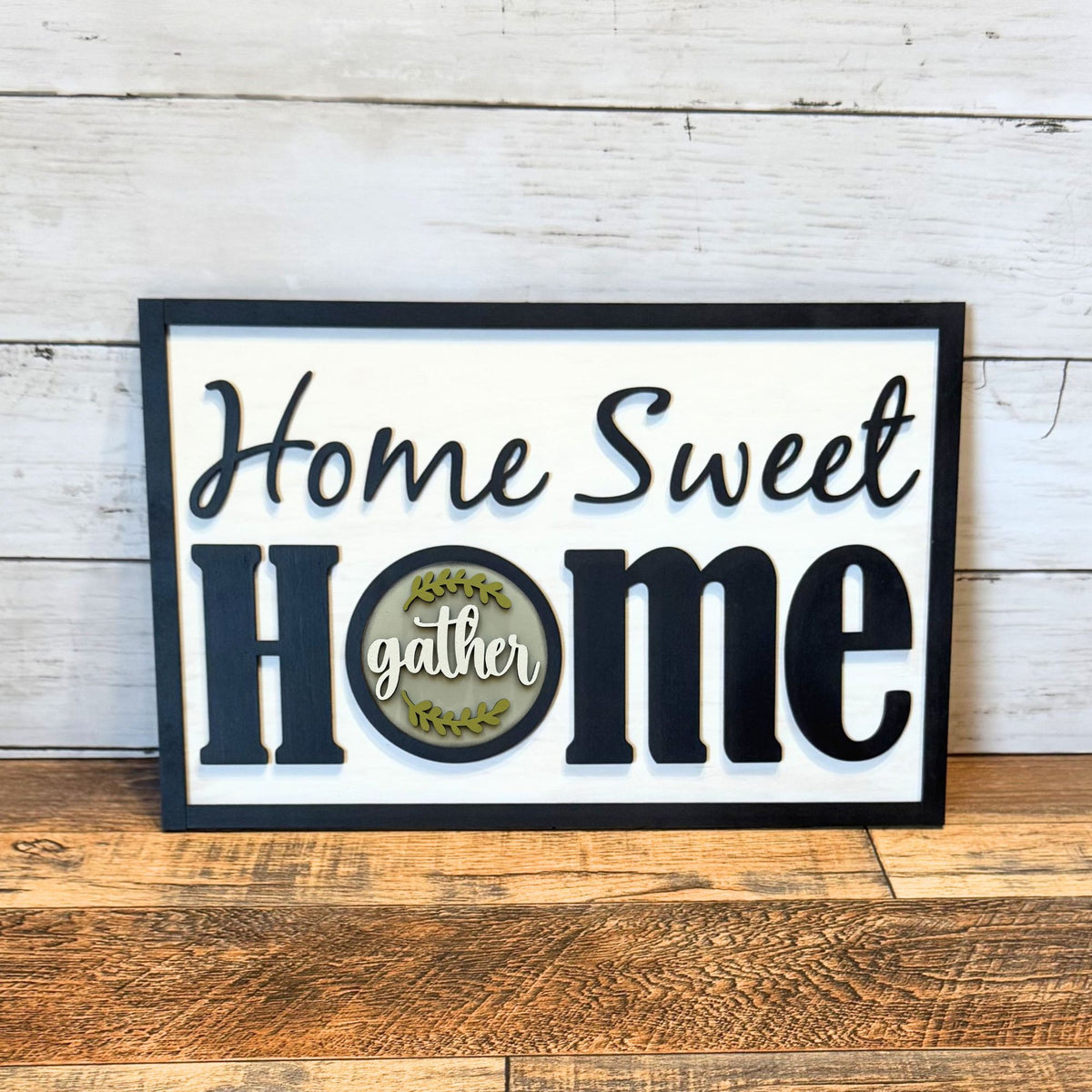 Home Sweet Home Framed Sign & Farmhouse Rounds