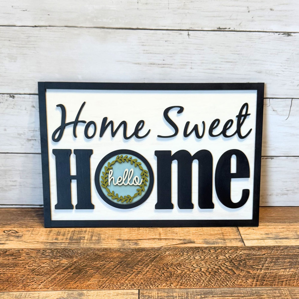 Home Sweet Home Framed Sign & Farmhouse Rounds