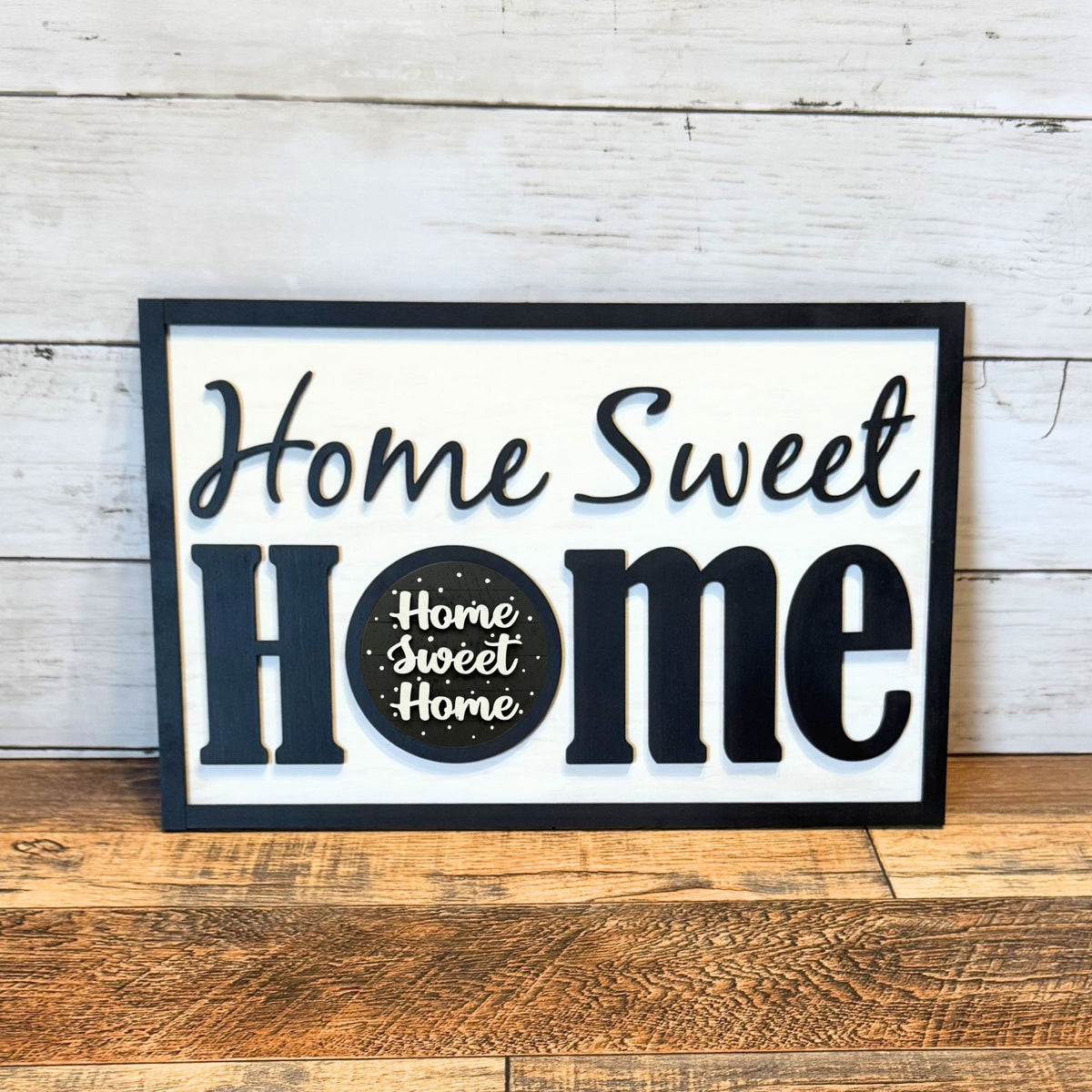 Home Sweet Home Framed Sign & Farmhouse Rounds