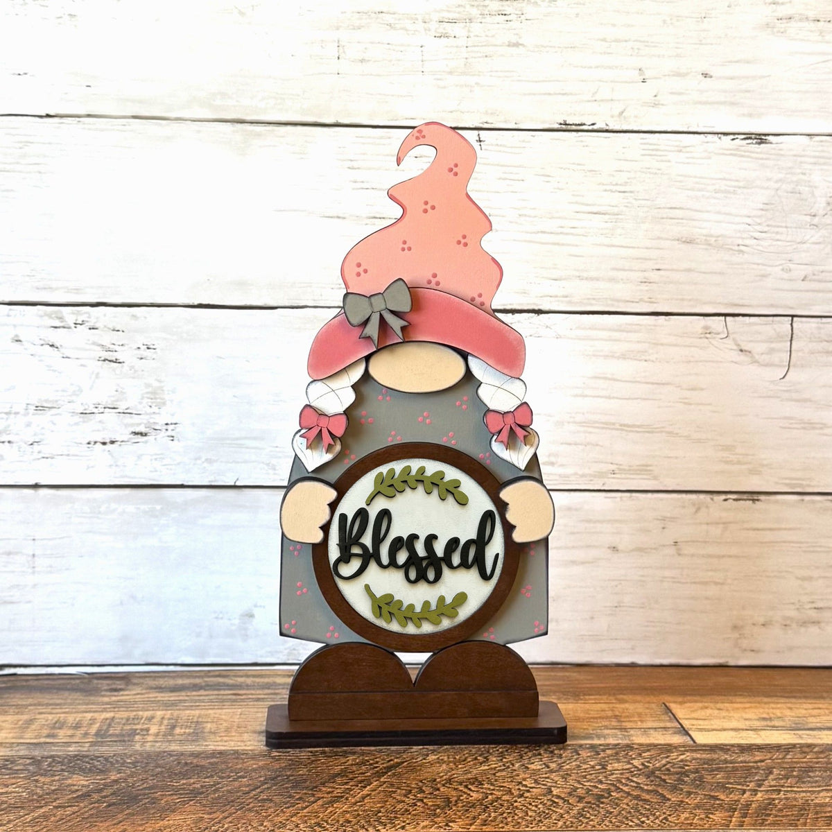 Standing Girl Gnome & Farmhouse Rounds