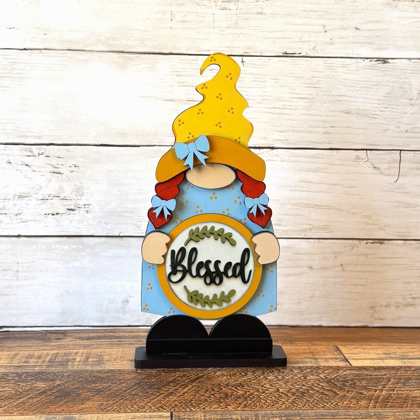 Standing Girl Gnome & Farmhouse Rounds