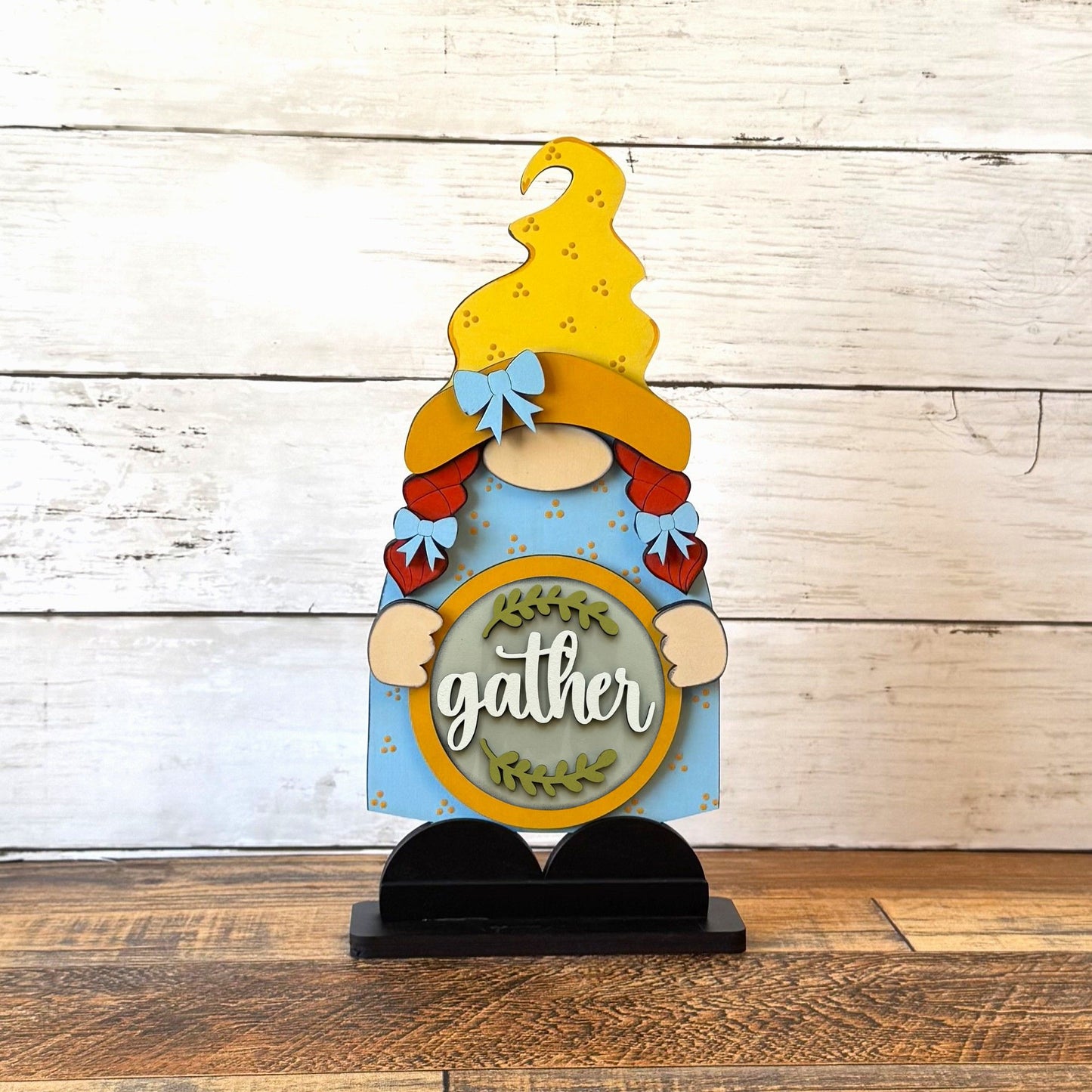 Standing Girl Gnome & Farmhouse Rounds