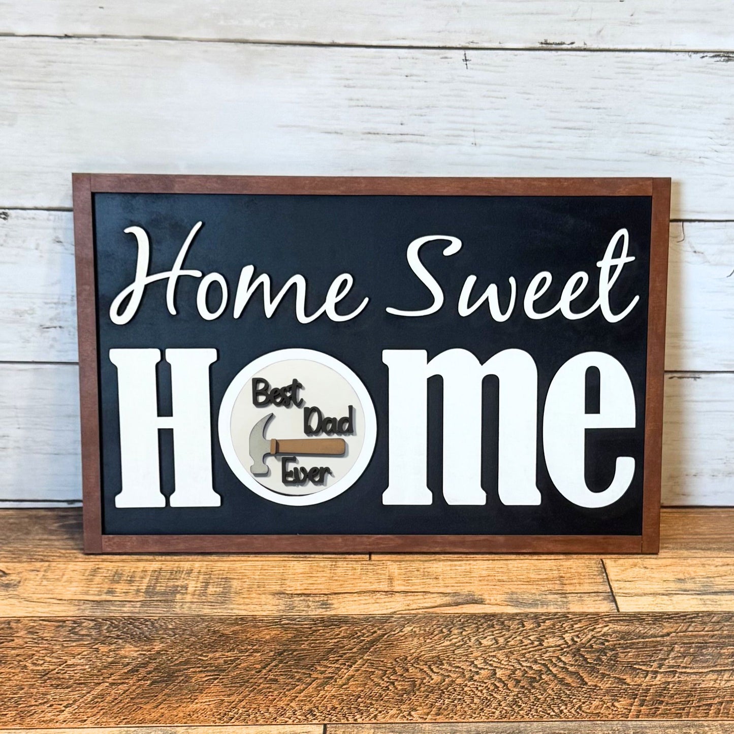 Home Sweet Home Framed Sign & Dad Rounds