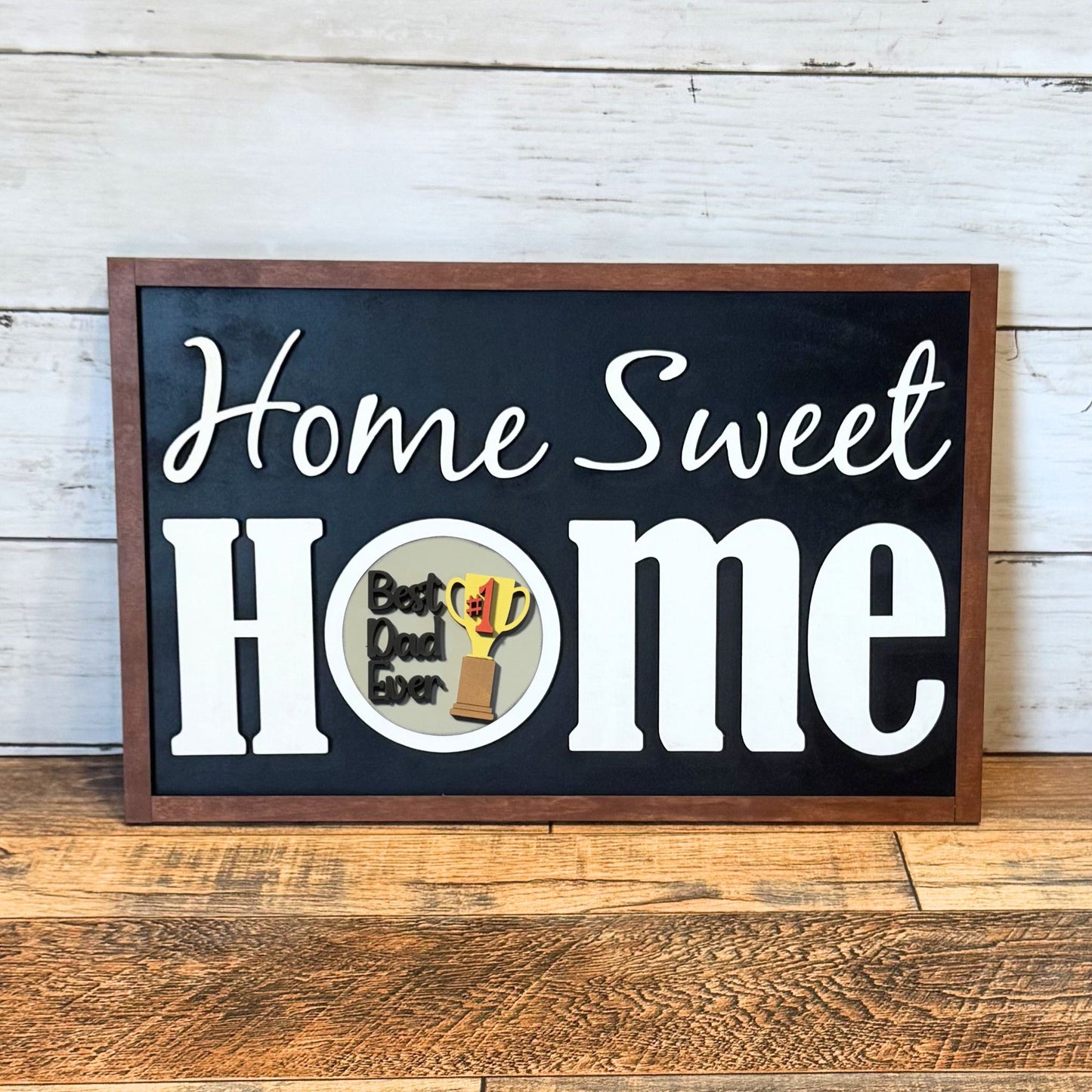 Home Sweet Home Framed Sign & Dad Rounds
