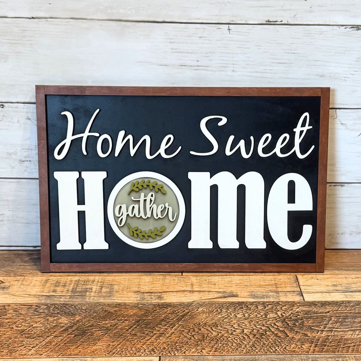 Home Sweet Home Framed Sign & Farmhouse Rounds