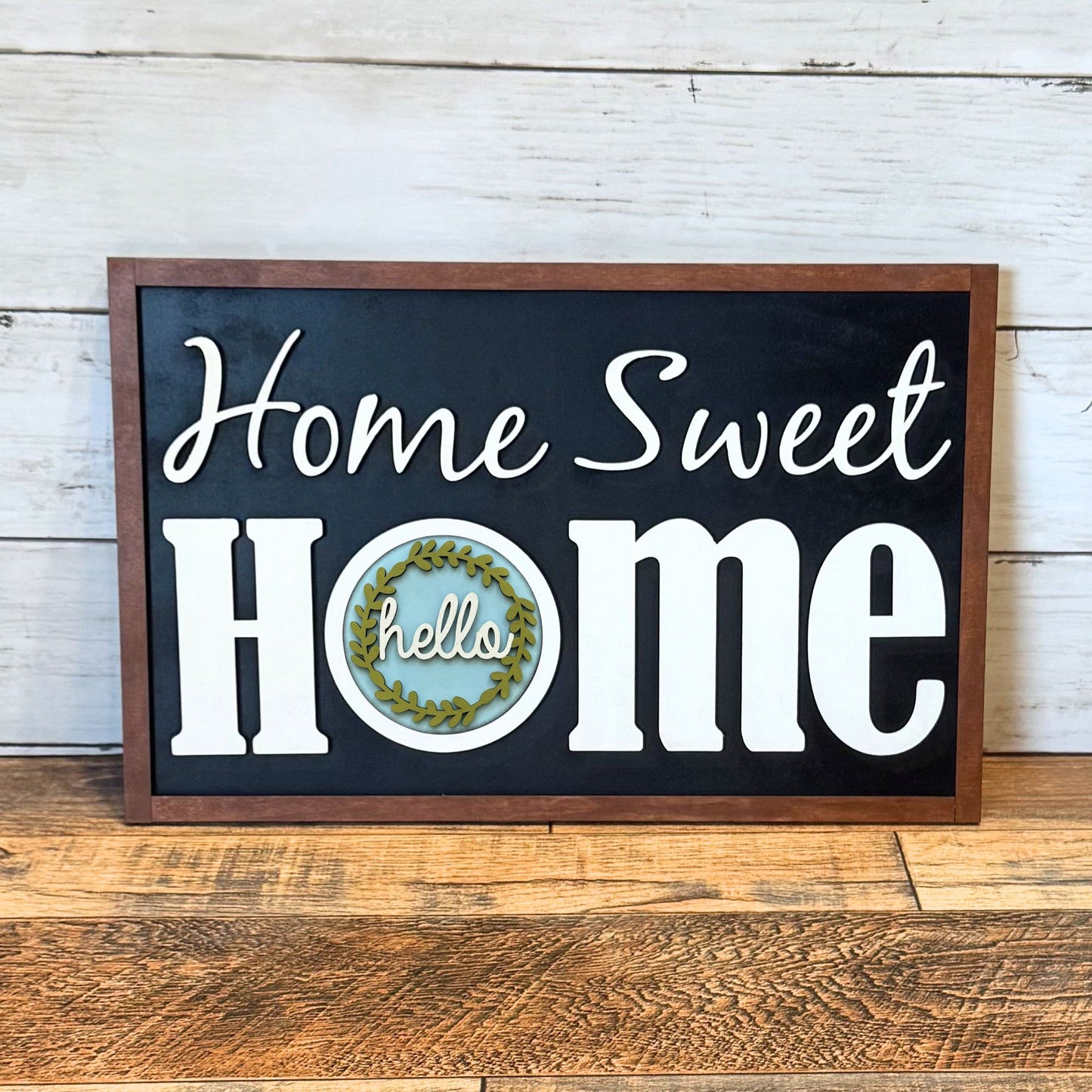 Home Sweet Home Framed Sign & Farmhouse Rounds