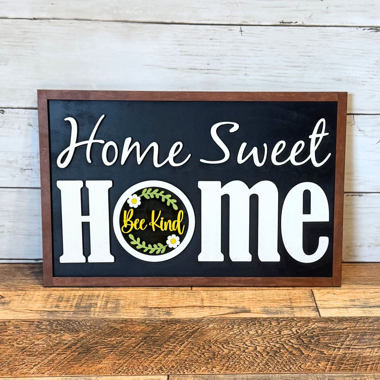 Home Sweet Home Framed Sign & Honey Bee Rounds