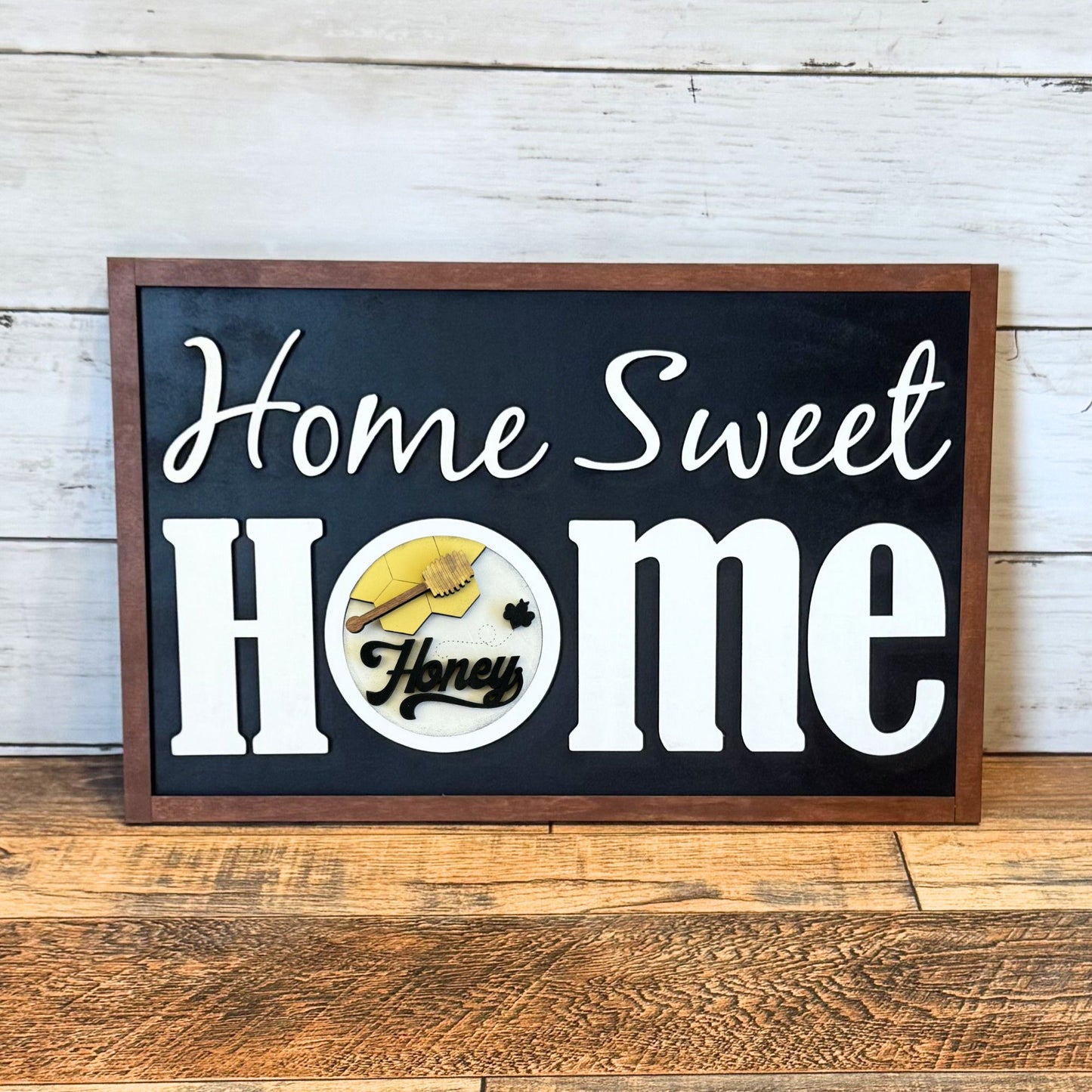 Home Sweet Home Framed Sign & Honey Bee Rounds