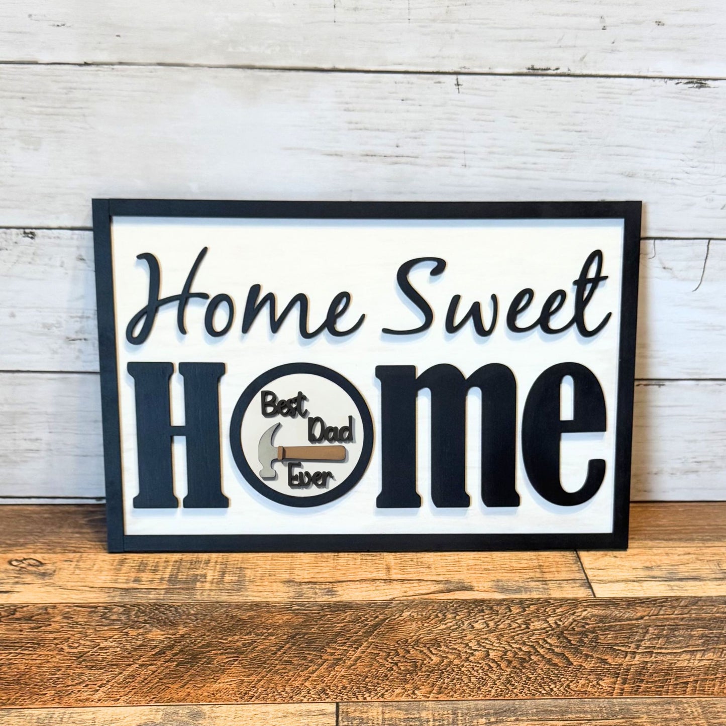 Home Sweet Home Framed Sign & Dad Rounds