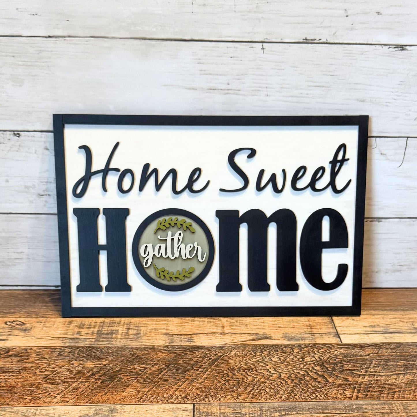 Home Sweet Home Framed Sign & Farmhouse Rounds