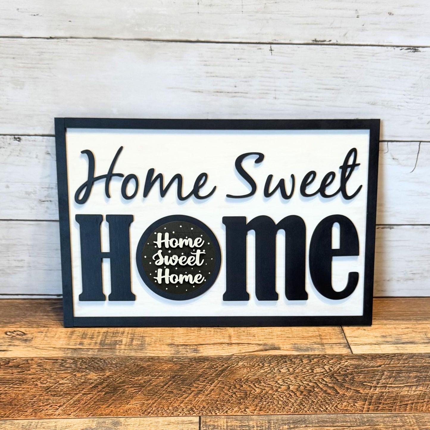 Home Sweet Home Framed Sign & Farmhouse Rounds