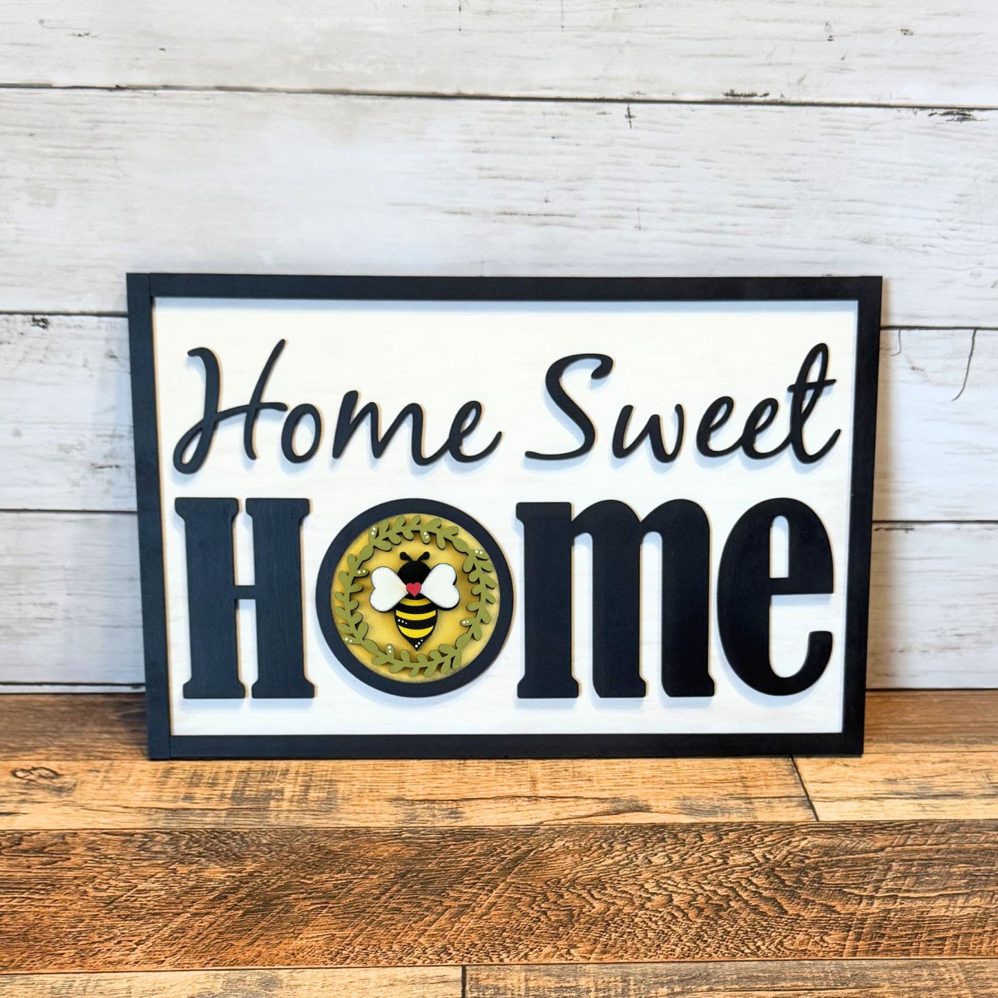 Home Sweet Home Framed Sign & Honey Bee Rounds