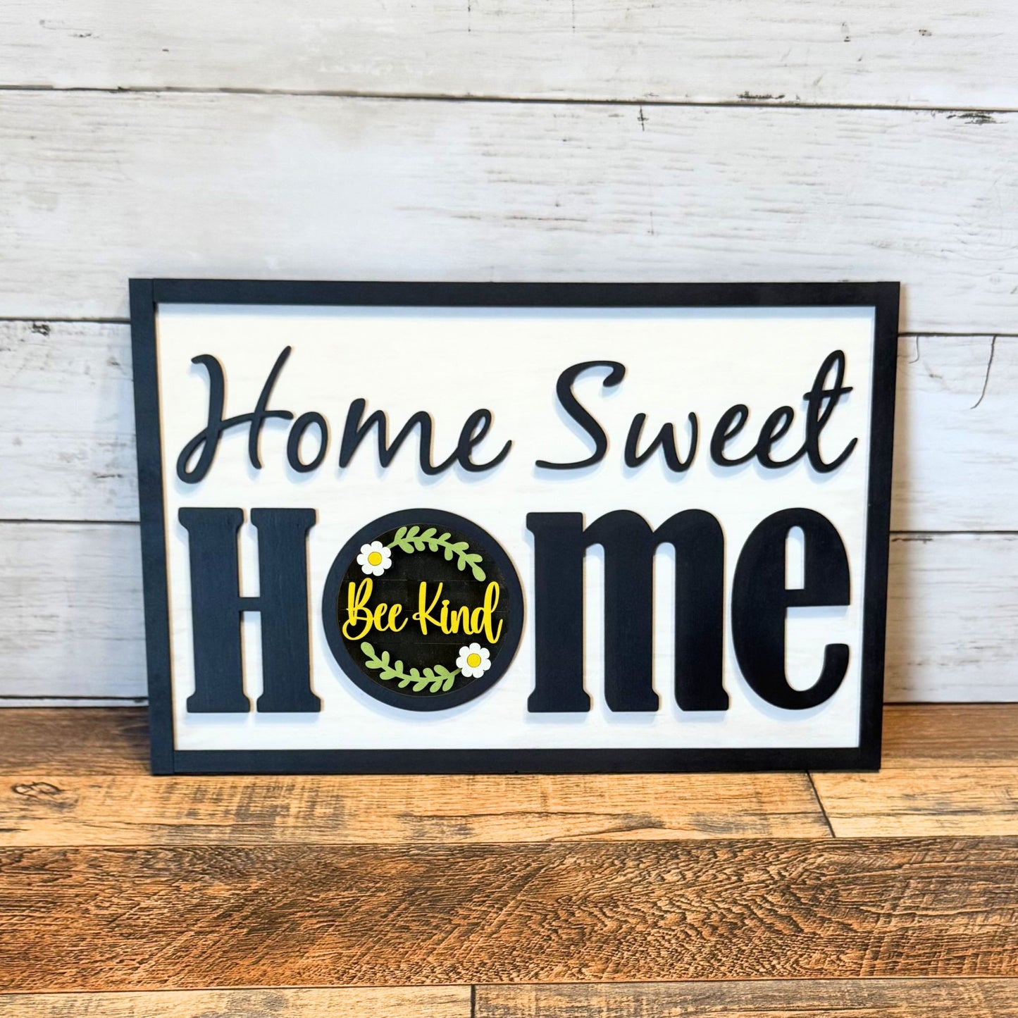 Home Sweet Home Framed Sign & Honey Bee Rounds