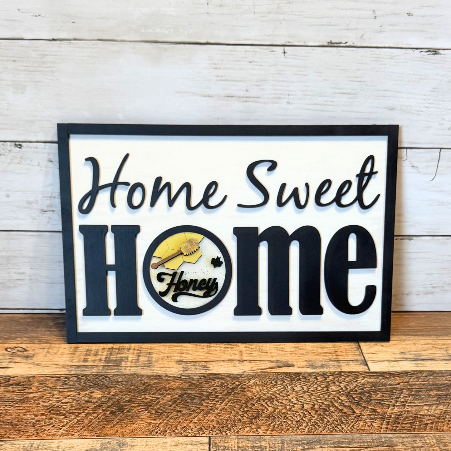 Home Sweet Home Framed Sign & Honey Bee Rounds