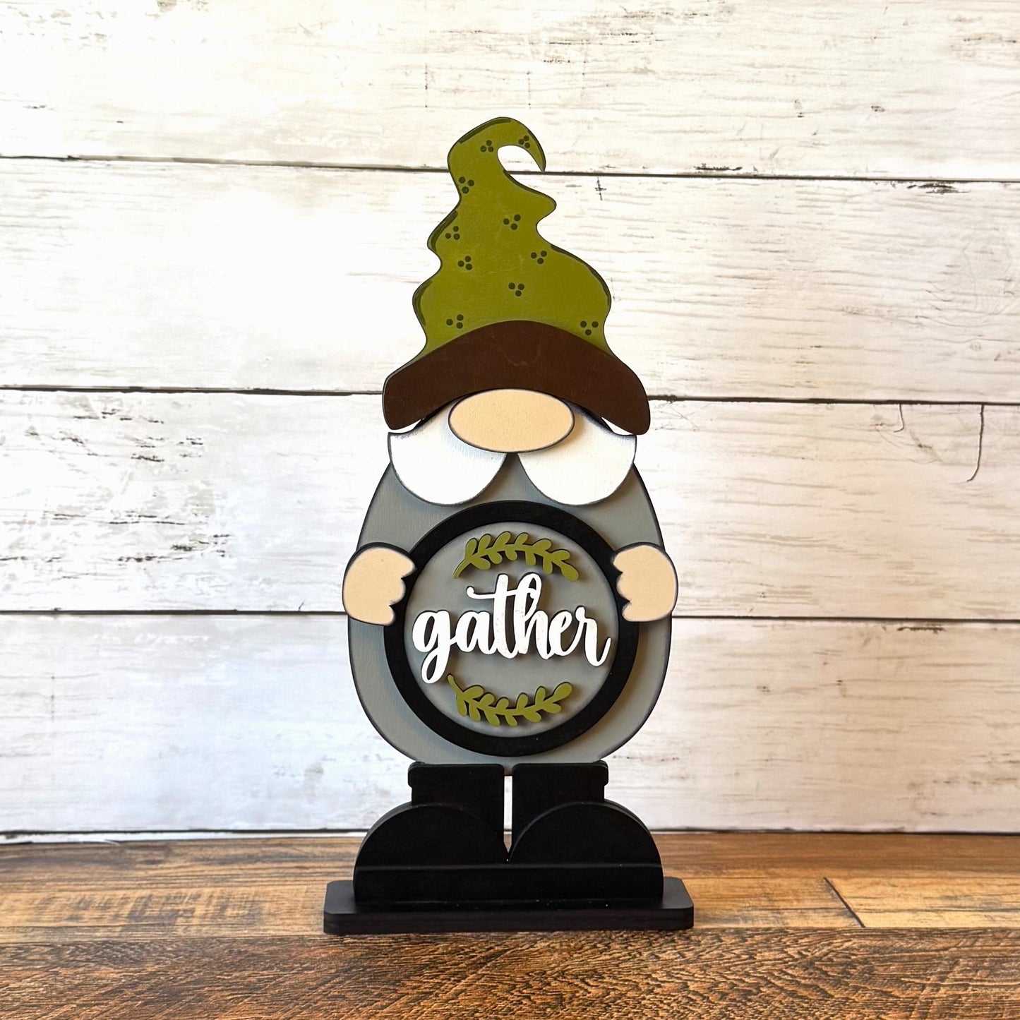 Standing Boy Gnome & Farmhouse Rounds