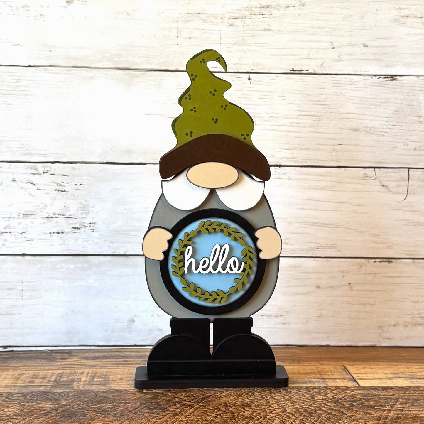 Standing Boy Gnome & Farmhouse Rounds