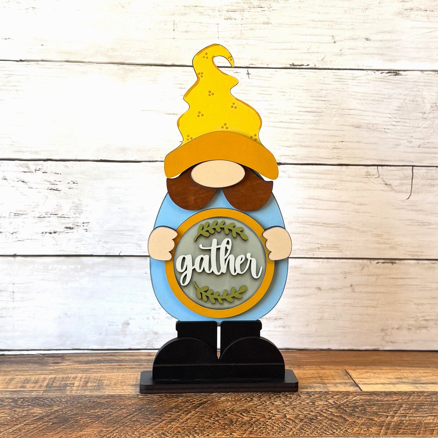 Standing Boy Gnome & Farmhouse Rounds