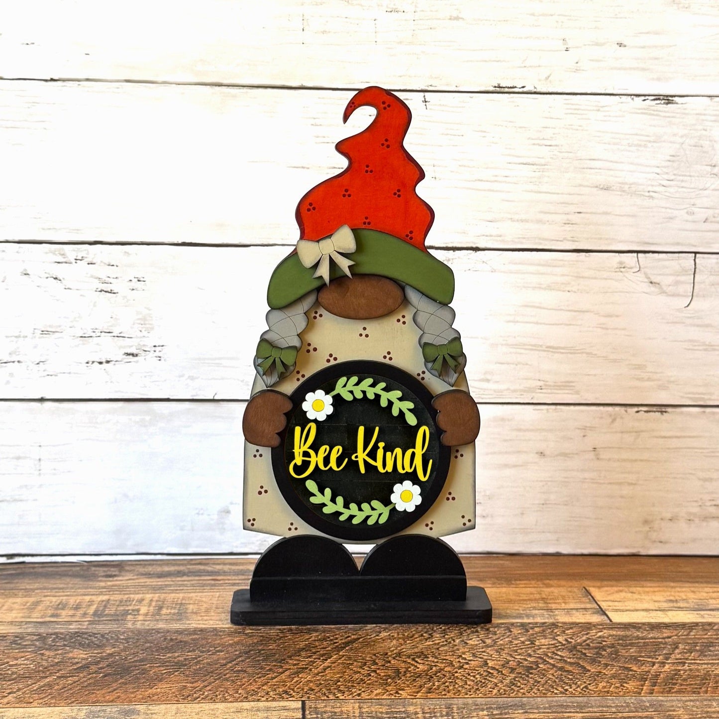 Standing Girl Gnome & Honey Bee Rounds