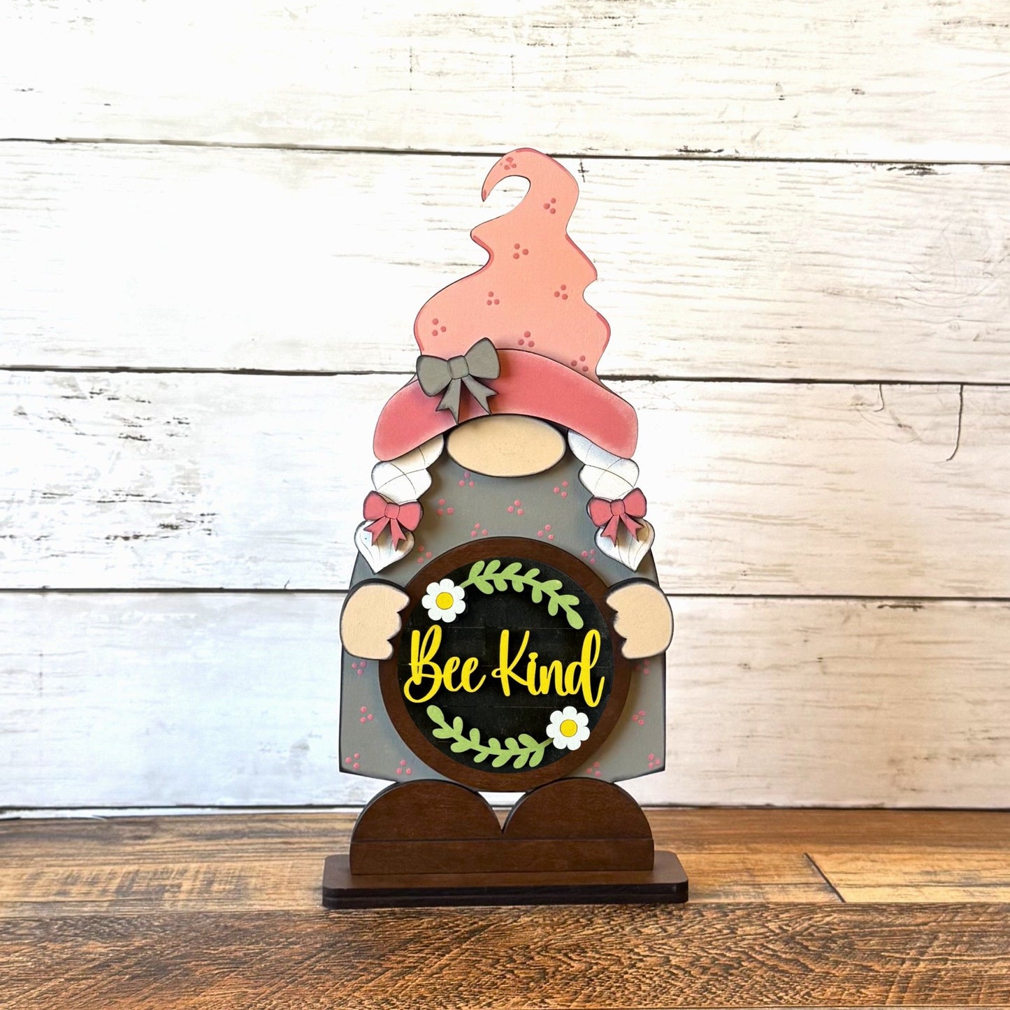 Standing Girl Gnome & Honey Bee Rounds